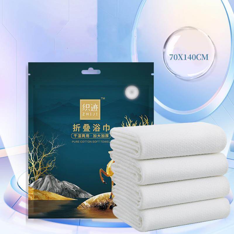 Fothere 2-5pcs Biodegradable Disposable Bath Towel Oriental Trend Series 70*140cm(27.56"*55.12) Large Bath towels for Travel Folded Large Bath Towels