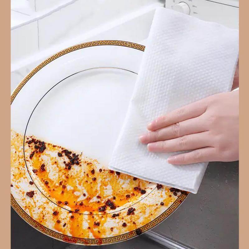 Fothere 30-90pcs Disposable Dish Towels Biodegradable Kitchen Rags 24*25cm(9.45"*10.2") Cleaning Rags