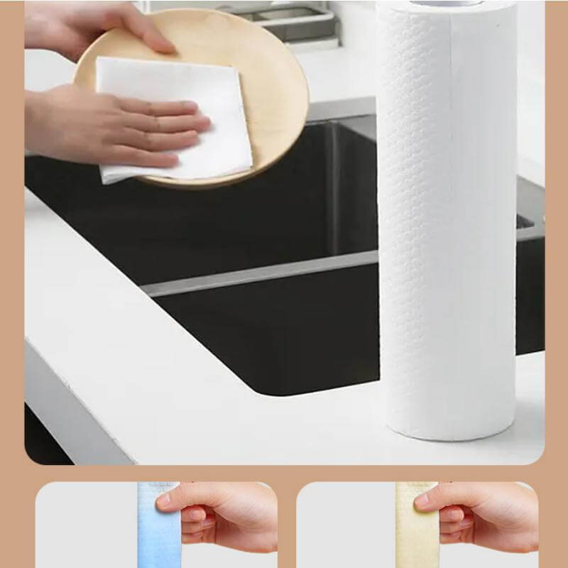 Fothere 30-90pcs Disposable Dish Towels Biodegradable Kitchen Rags 24*25cm(9.45"*10.2") Cleaning Rags
