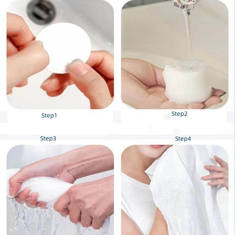 Fothere 2-5pcs Disposable Bath Towel Biodegradable Oriental Trend Series 70*100cm(27.56"*39.38") Travel Towe 70*140cm(27.56"*55.12") Reusable Disposable Compressed Bath Towel for Travel