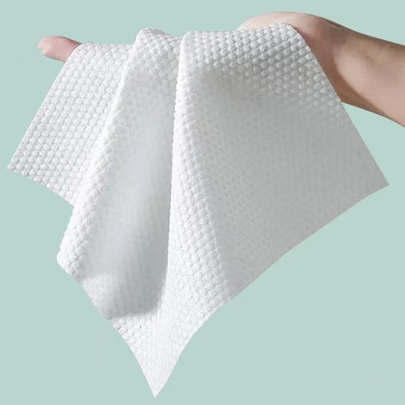 Fothere 50pcs Disposable Face Towel  100% Pure Cotton Makeup Remover Towel 20*20cm(7.9''*7.9'') Thickening Extractable Makeup Towels