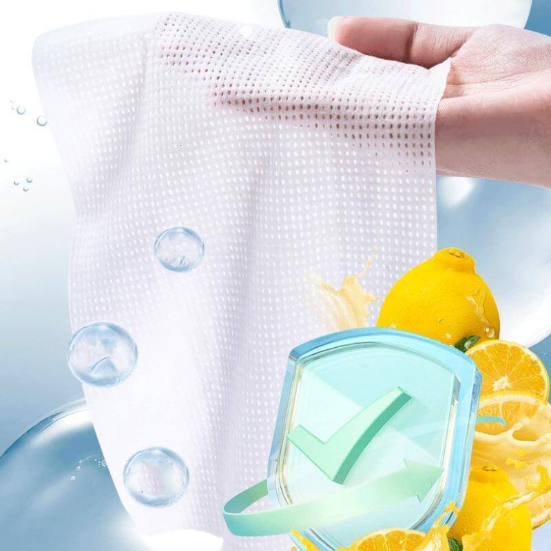 Fothere 40-100pcs Disposable Kitchen Towels with Cleaner 20*20cm(7.9''*7.9'') Wash Cloths with Cleaner 12*28cm(4.73"*11.03) Dish Towels Office Lunch Box Cleaning Wipes