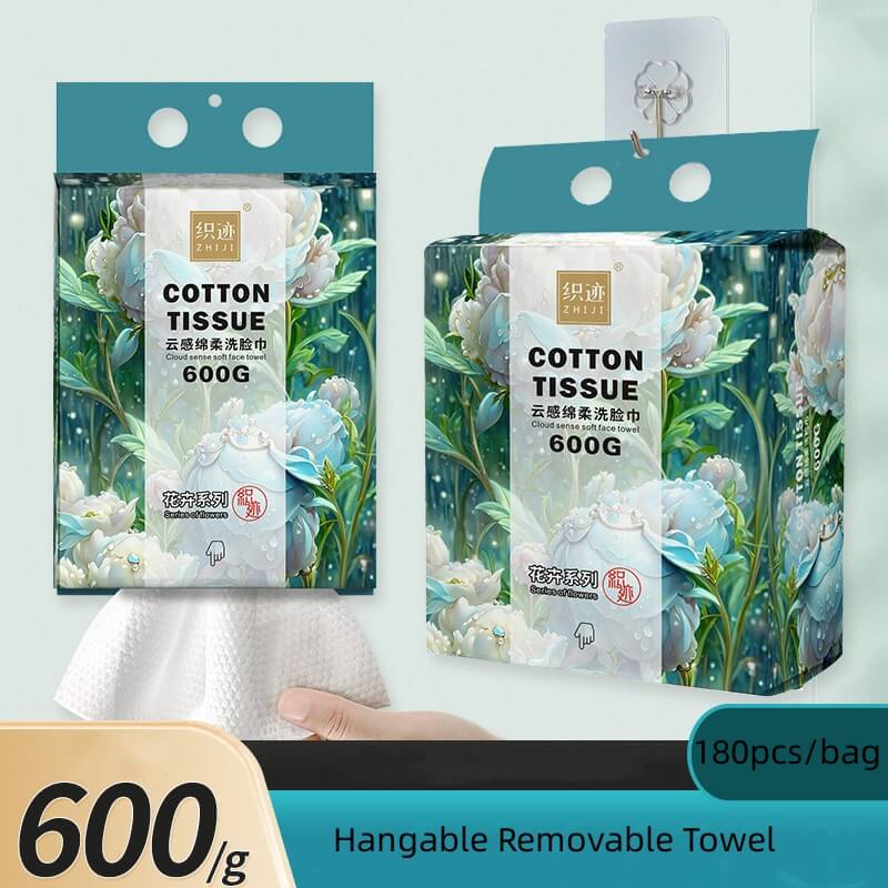 Fothere 160-180pcs Disposable Face Towel Biodegradable Hangable Makeup Remover Towel (7.9''*7.9'') Facial Tissues