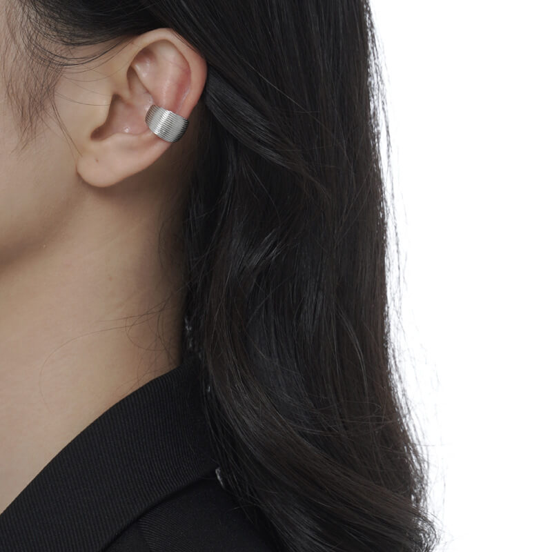 Fothere Girls Fashion S925 Simple Line Ear Clip Sterling Silver Ear Bone Clip Non-pierced Ear Clip