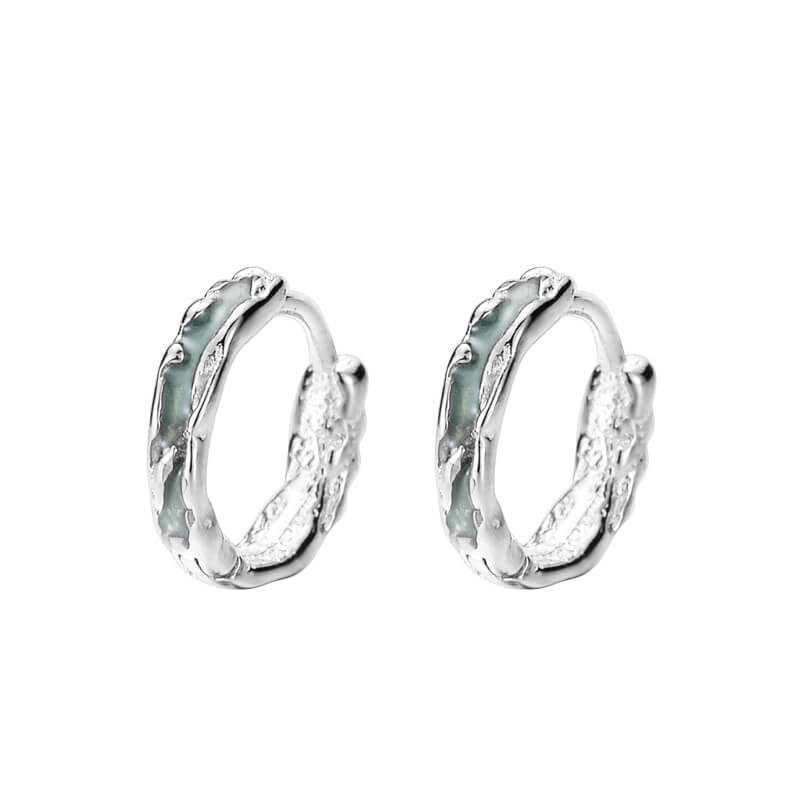 Fothere Girls Fashion S925 Mint Green Buckle Cold Sterling Silver Earrings Delicate Earrings for Girls