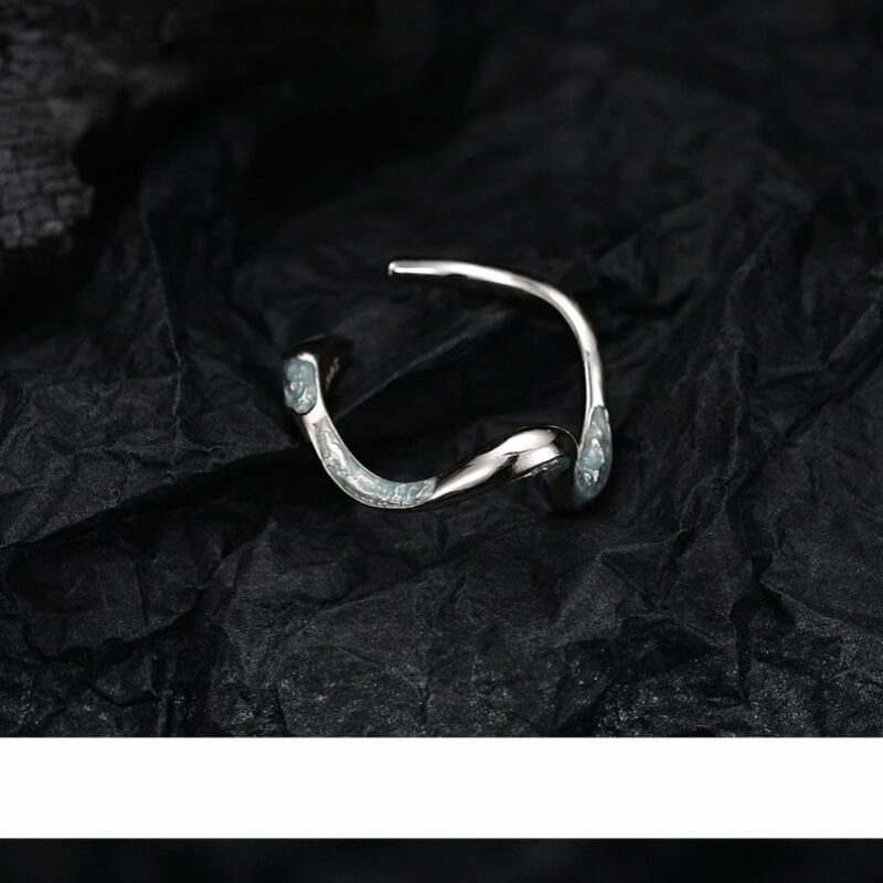 Fothere Girls Fashion Accessories S925 Ice and Blue Ring Exotic Snake Ring Sterling Silver Jewelry Ring
