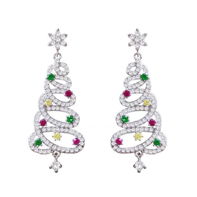 Fothere Girls Fashion Christmas Earring Pendant Earrings White snow earrings New Christmas earrings women's fashion