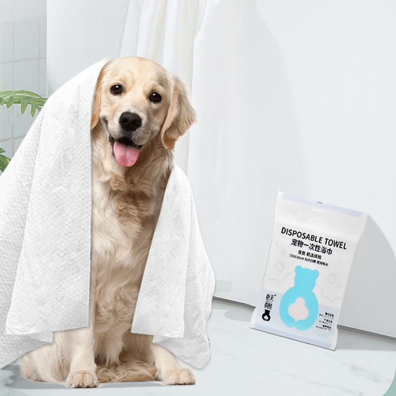 Fothere 2-10pcs Disposable Towels 60*70cm(23.63"*27.56") Dog Bath Wipes for Dogs  Plant Fiber Pet Towels