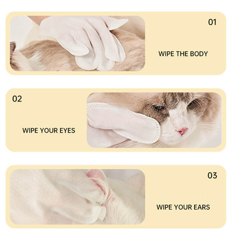 Fothere 6-12pcs Disposable Dog Wipes 15*24cm(5.91"*9.45") Cleaning Care Cat Wipes with Cleanser Pet Wipes