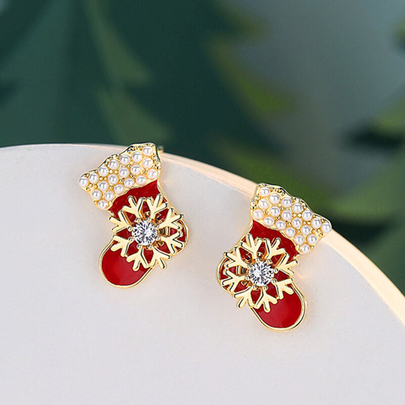 Fothere Girls Fashion Christmas earrings collection alloy earrings sweet and lovely womens  holiday gift