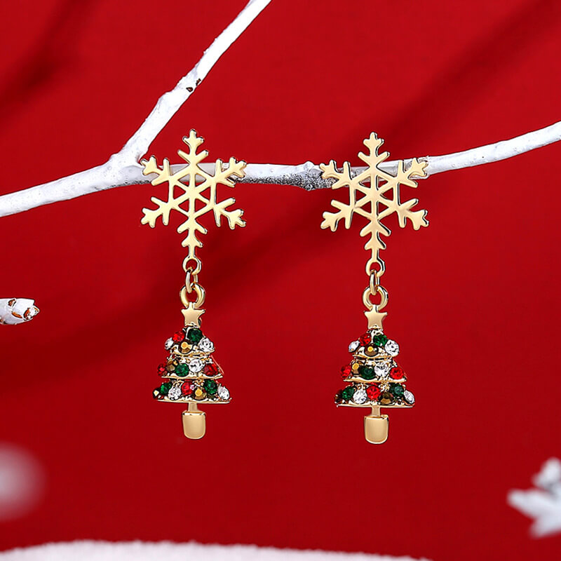 Fothere Girls Fashion Christmas earrings collection alloy earrings sweet and lovely womens  holiday gift